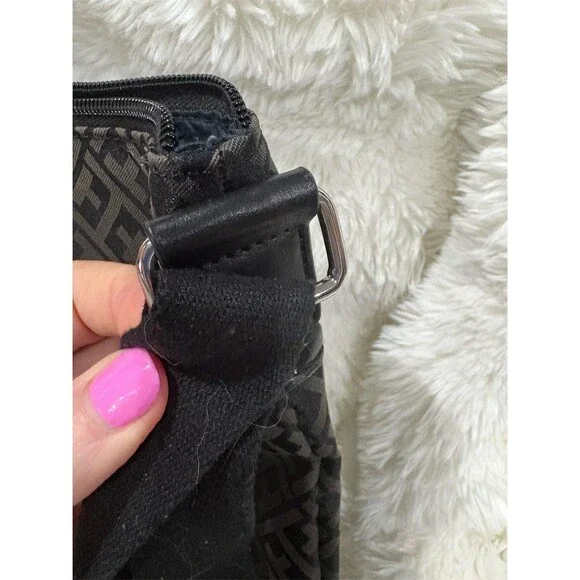 Tommy Hilfiger Crossbody Bag Womens Small Black Monogram Zip 10x11 - Picture 4 of 6